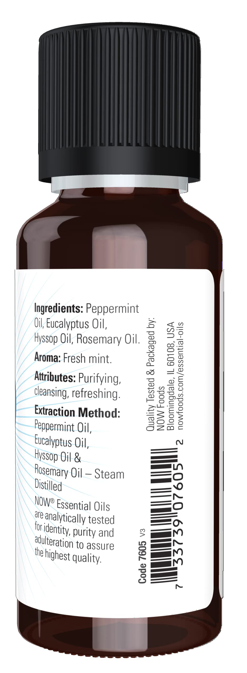 Now Essential Oils, Clear The Air Oil Blend, Purifying Aromatherapy Scent, Blend Of Pure Essential Oils, Steam Distilled, Vegan, Child Resistant Cap, 1-Ounce