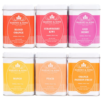 Harney & Sons Fruit Tea Sampler - Six Fruity Flavors, Loose Tea, 4 Ounce (Pack of 6), Model 89005