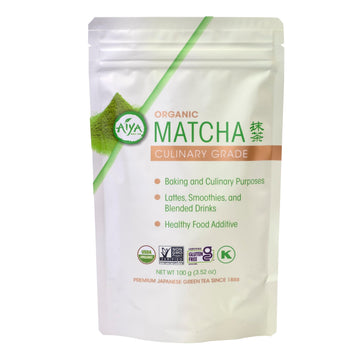Aiya Certified Usda Japanese Organic Culinary Grade Matcha Green Tea Powder, 100G Bag (3.53 Oz.)