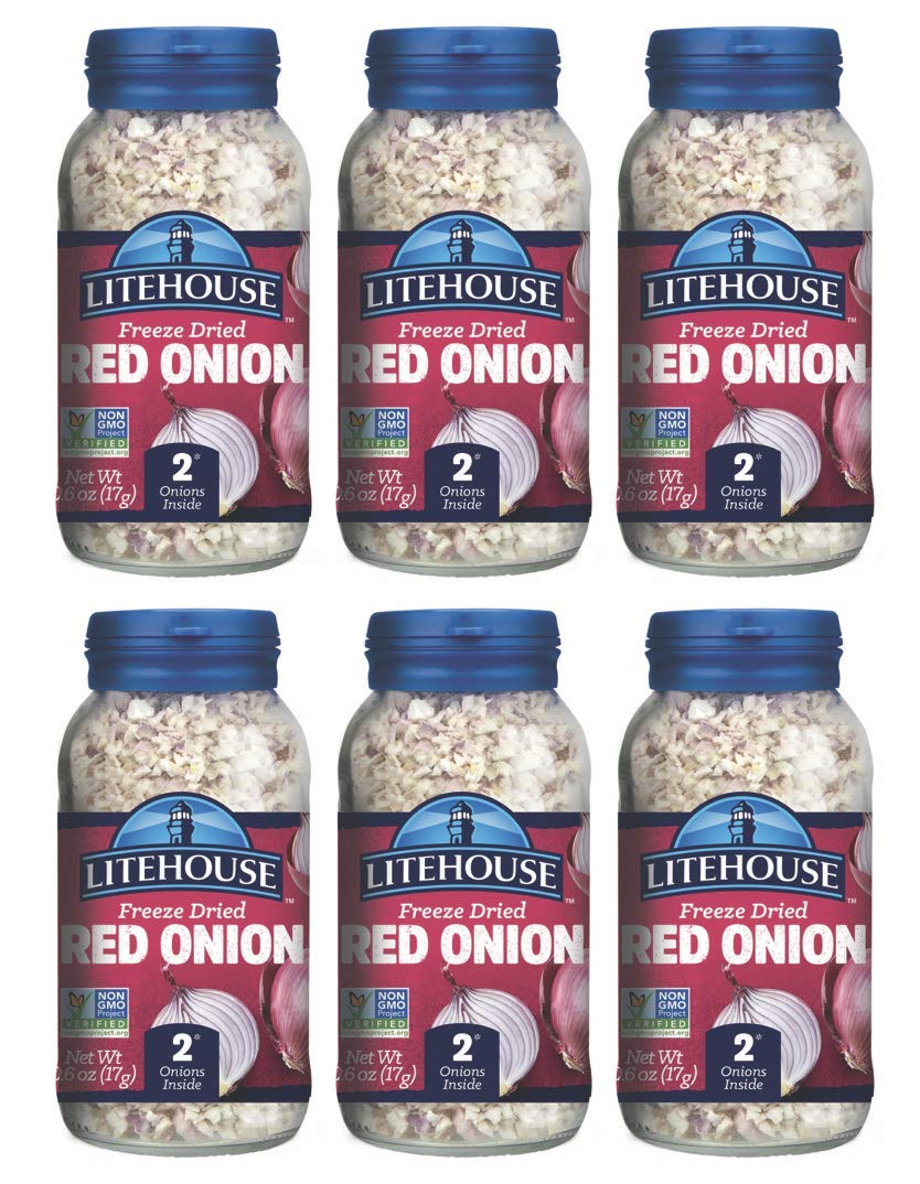 LITEHOUSE Freeze Dried Red Onion, Organic, Non-GMO, Gluten-Free, 0.6 Ounce (Pack of 6)
