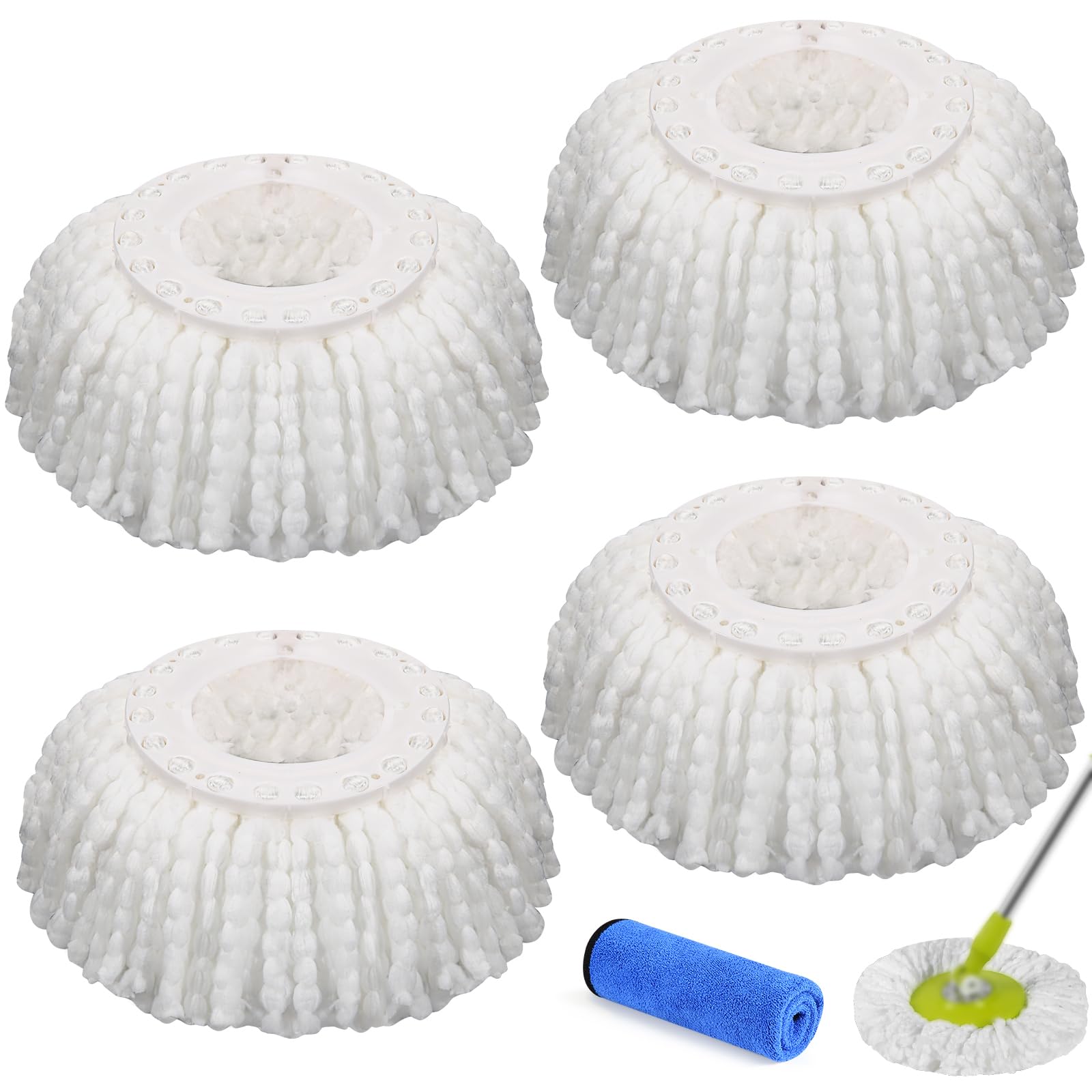 Microfiber Spin Mop Replacement Head,Round Shape Standard Size Spin Mop Refills For Hurri-Can And Other Standard Size Spin Mop S