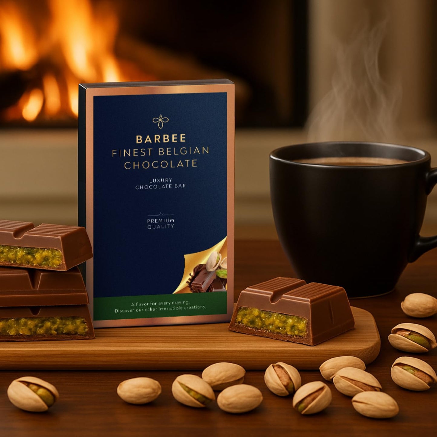 Barbee Dubai Chocolate Bar With Brownie And Cruncy Kadaifi | No Palm Oil | No Artificial Colors | Milk Chocolate - Brownie 7 Oz (200G)