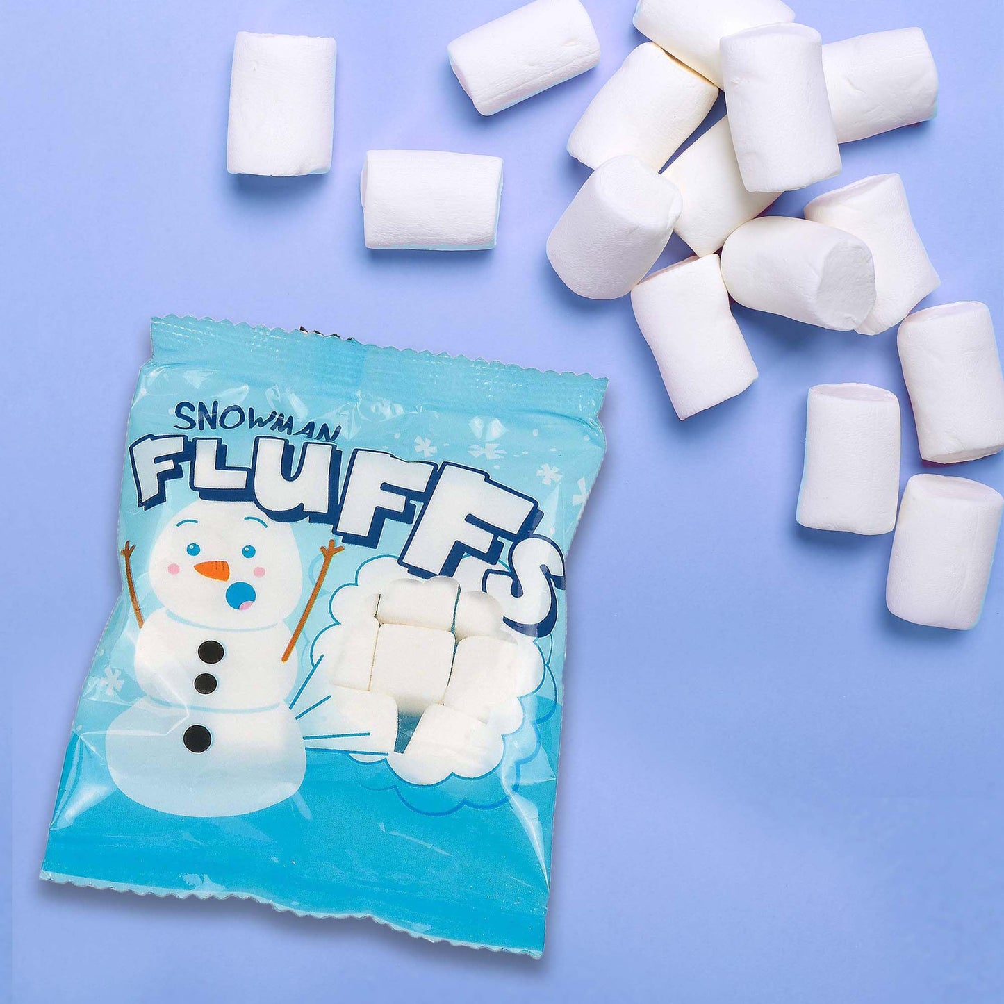 Oriental Trading Snowman Marshmallow Fluff Candies, 72 Packs, 14 Pieces Each, Individually Wrapped, Holiday Candy Favors
