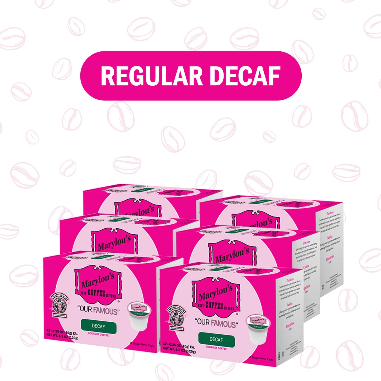 Marylous Coffee Regular Blend Decaf Gourmet Single Serve Pods, Compatible with Keurig, 72 Count