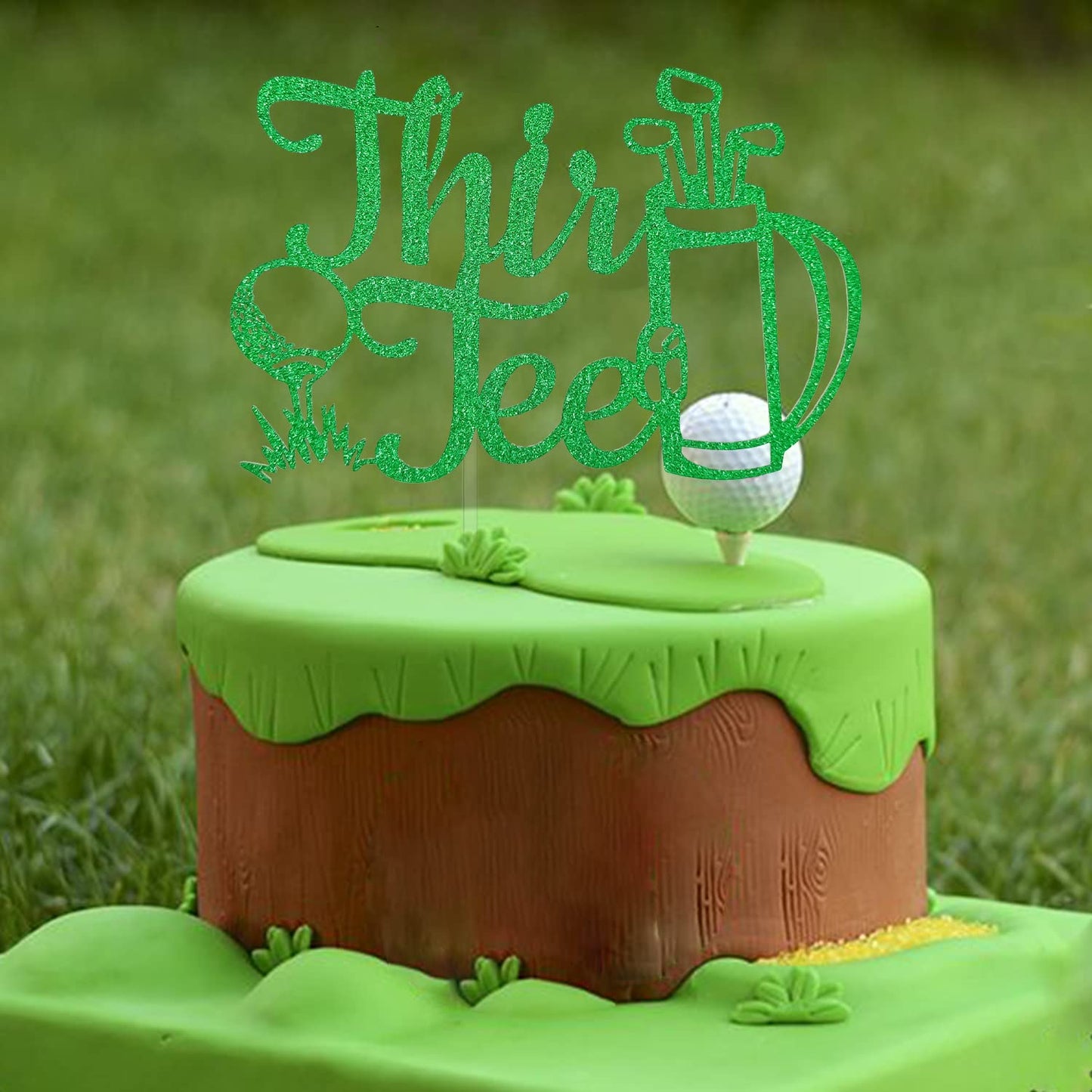 Thirtee Birthday Cake Topper, Golf 30Th Birthday Decoration, Funny Golf Theme 30 Thirty Sign, Golf Theme 30Th Birthday Favor For