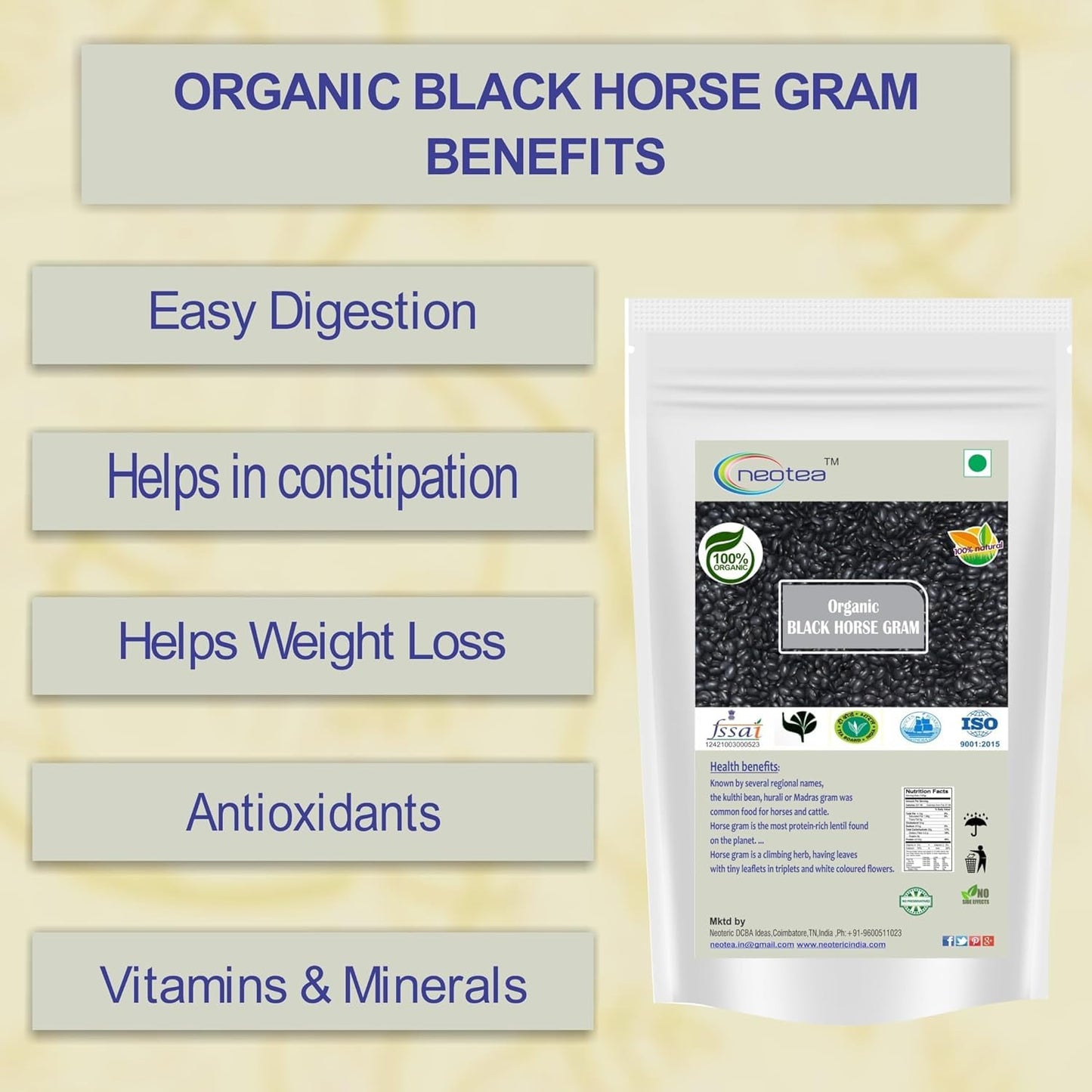 neotea Pure Black Horse Gram 250g - Macrotyloma uniflospirit-inspired flavor, Model: neoblkhrsgrm25