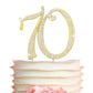 Crystal Creations 70 Cake Topper - Premium Gold Metal, Sparkly Rhinestone Decoration, 4 Ounces