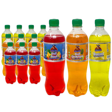 Choucoune Kola Fruit Punch Soda, Pack of 11, 20 Fl Oz Bottles, Natural Ingredients, No Artificial Sweeteners