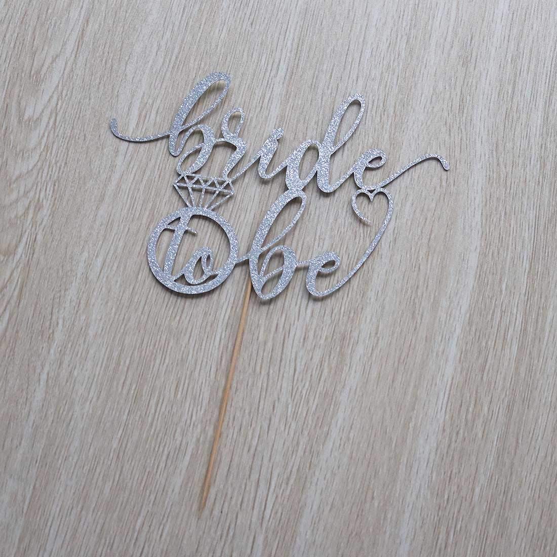 Aminjie Bride To Be Cake Topper For Bridal Shower/Wedding Shower/Engagement/Bachelorette/Hen Party Decorations, Double Sided Sil