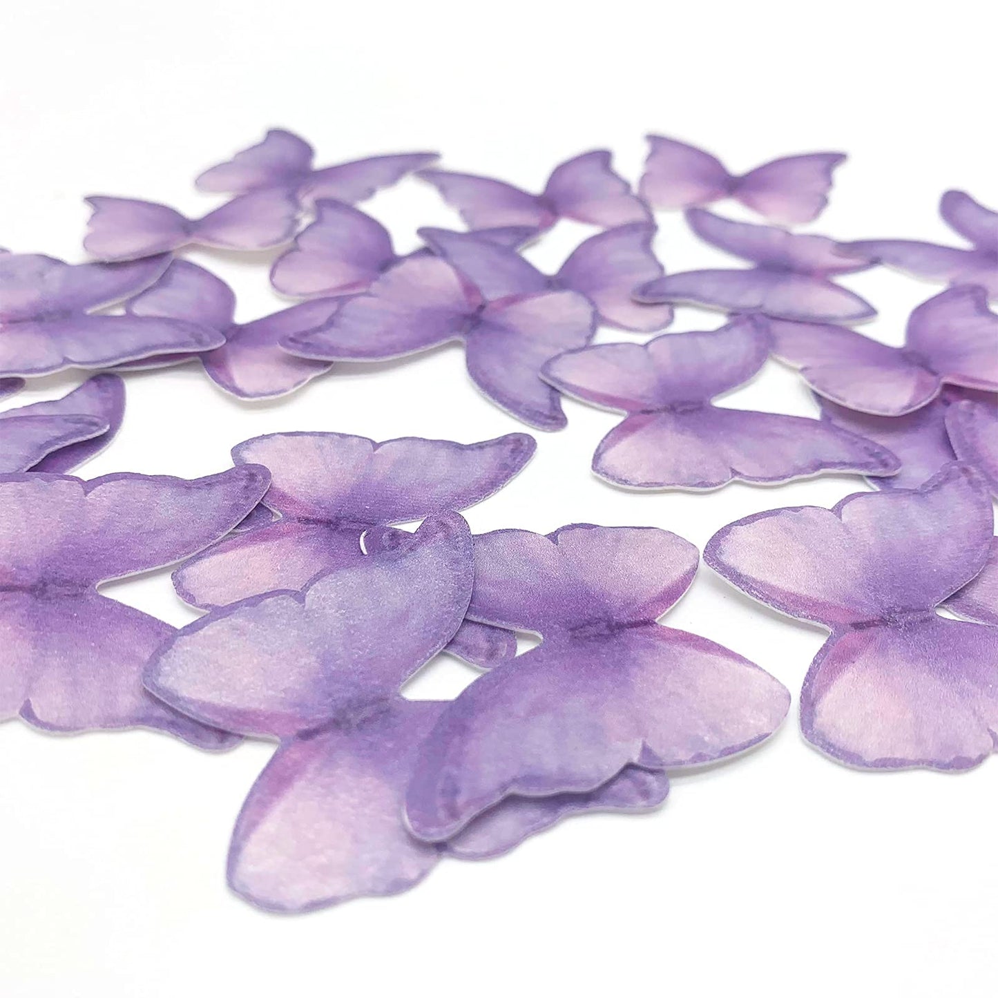 GEORLD Edible Wafer Paper Butterflies Set of 48 Purple Cake Decorations  Cupcake Topper