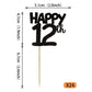 24 Pcs Happy 12Th Cupcake Toppers Glitter Cheers To 12 Years Old Birthday Cupcake Picks Number 12 Twelve Cake Decorations For 12