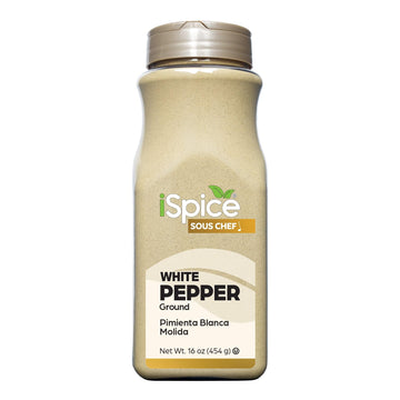 iSpice White Pepper Ground, 16 oz Bulk Size, Kosher, Rich Aroma