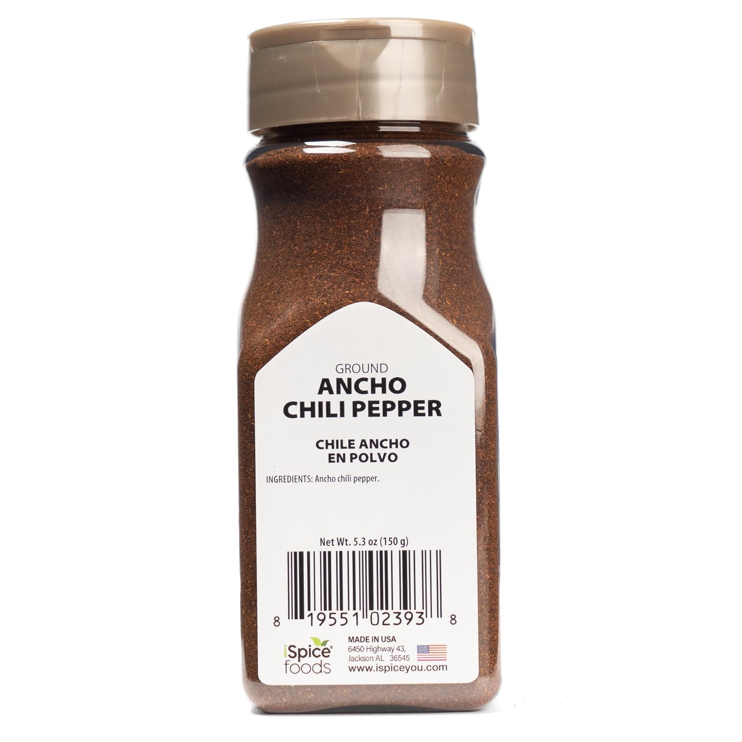 Ispice Ancho Chile Pepper Powder For Sauces, Stews, Meats Smoky Flavor Made From Pure Dried Chili Pepper With No Additives Or Ag