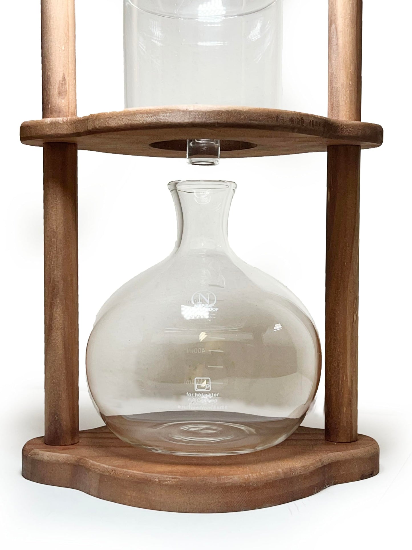 Nispira Cold Brew Coffee Maker Ice Coffee Drip Machine With Advanced Slow Drip Technology Borosilicate Glass With Wood Tower, 6-