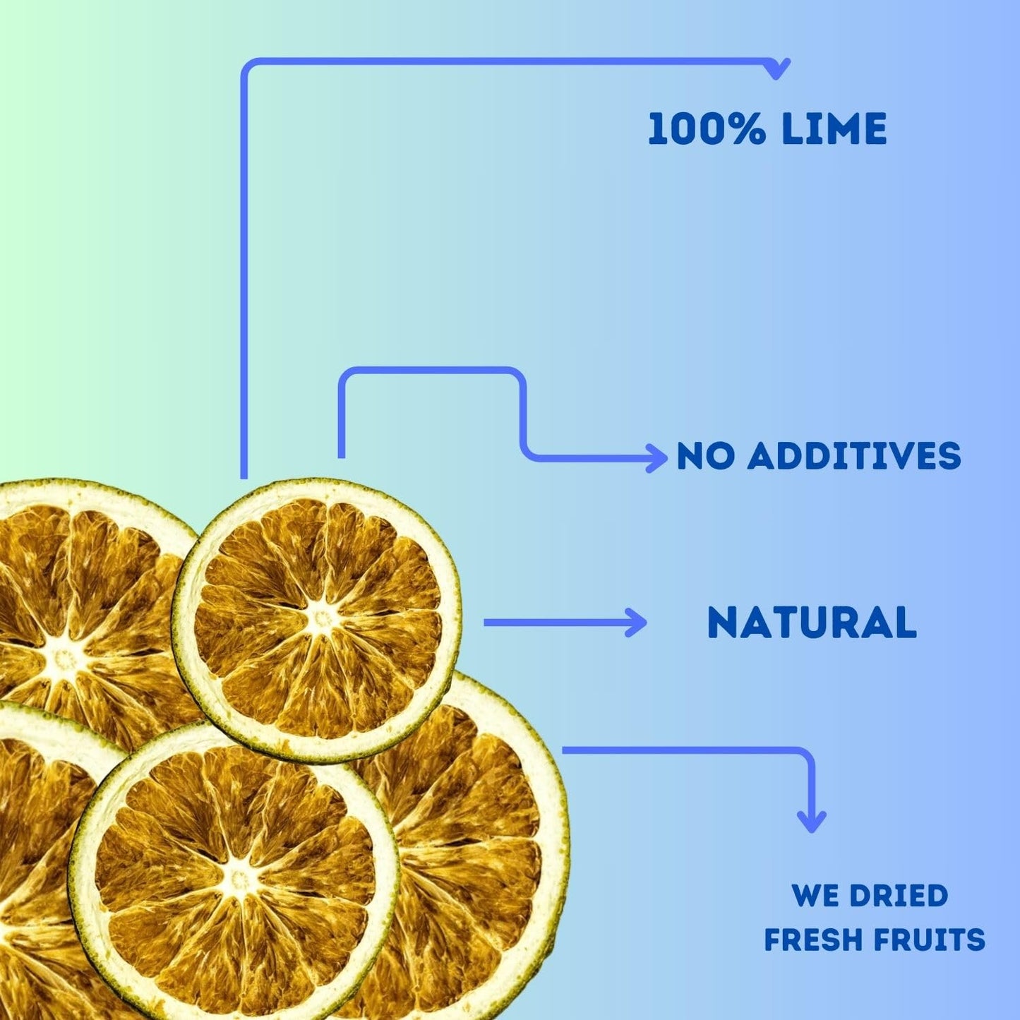 Dehydrated Lime Slices,Dried Lime Slices By Cokcerez 3.5 Oz(100 Gr)