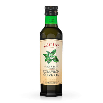 Lucini Garden Basil Extra Virgin Olive Oil - EVOO Infused with the Oil of Fresh Basil - Olive Oil for Marinade, Grilling, Roasti