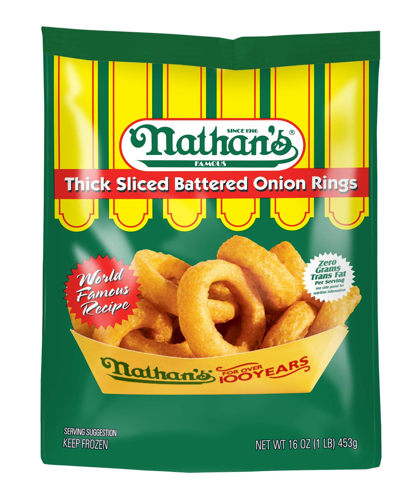 Nathans Famous Thick Sliced Battered Onion Rings, 16 Oz