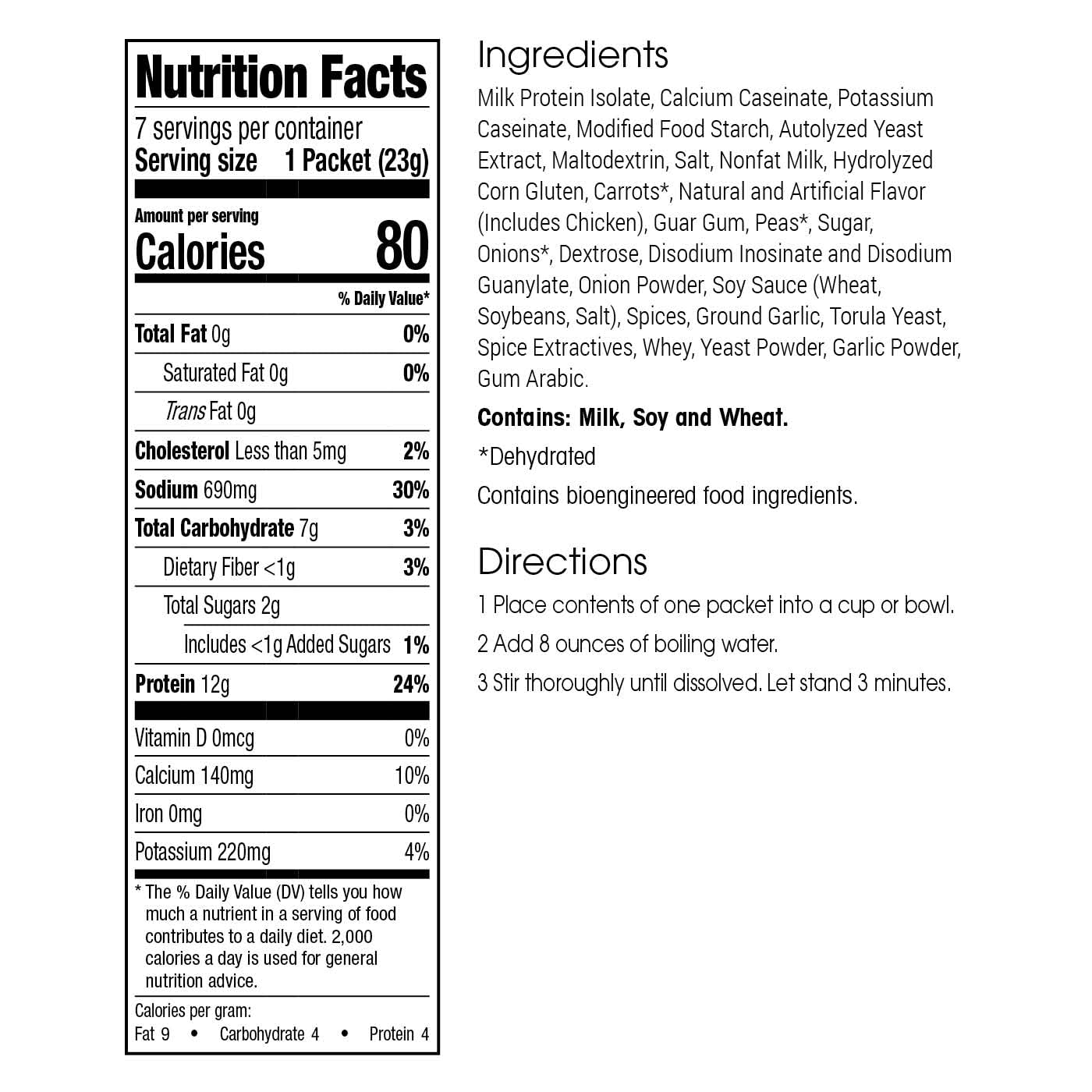 Wonderslim Protein Soup, Chicken & Vegetable Cream, 12G Protein, No Fat (7Ct)