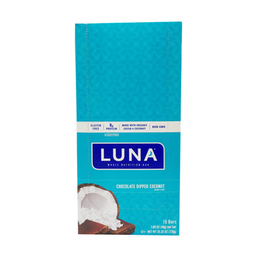 Clif, Bar Luna Chocolate Dipped Coconut, 1.69 Ounce, 15 Pack