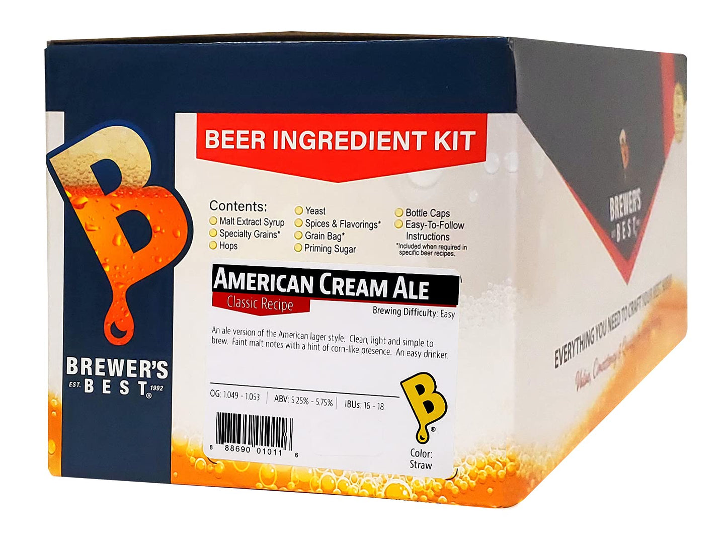 Brewers Best American Cream Ale Homebrew Kit - 5 Gallon - Limited Edition - Yellow