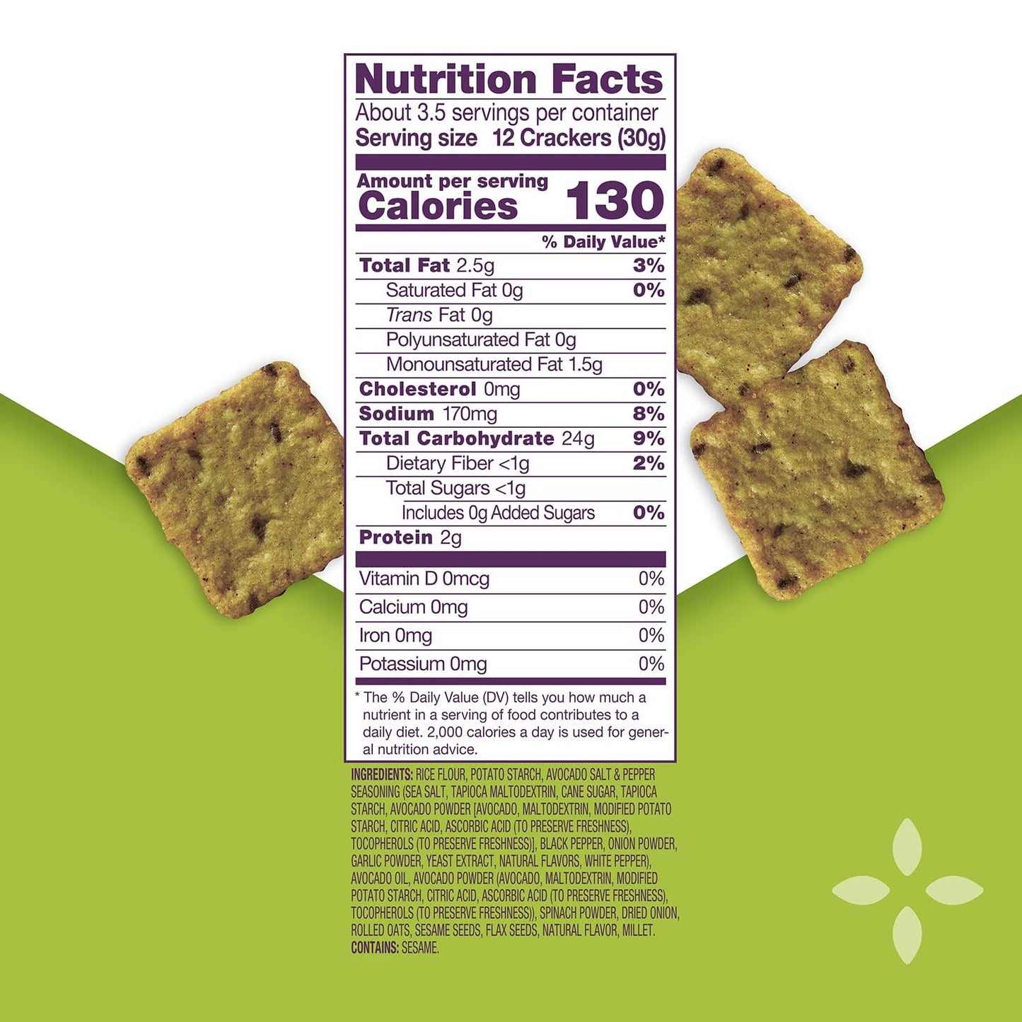 Crunch Master Avocado Toast, Salt & Pepper, Crunchy Baked Rice Crackers (Pack Of 2)- 3.54Oz Each
