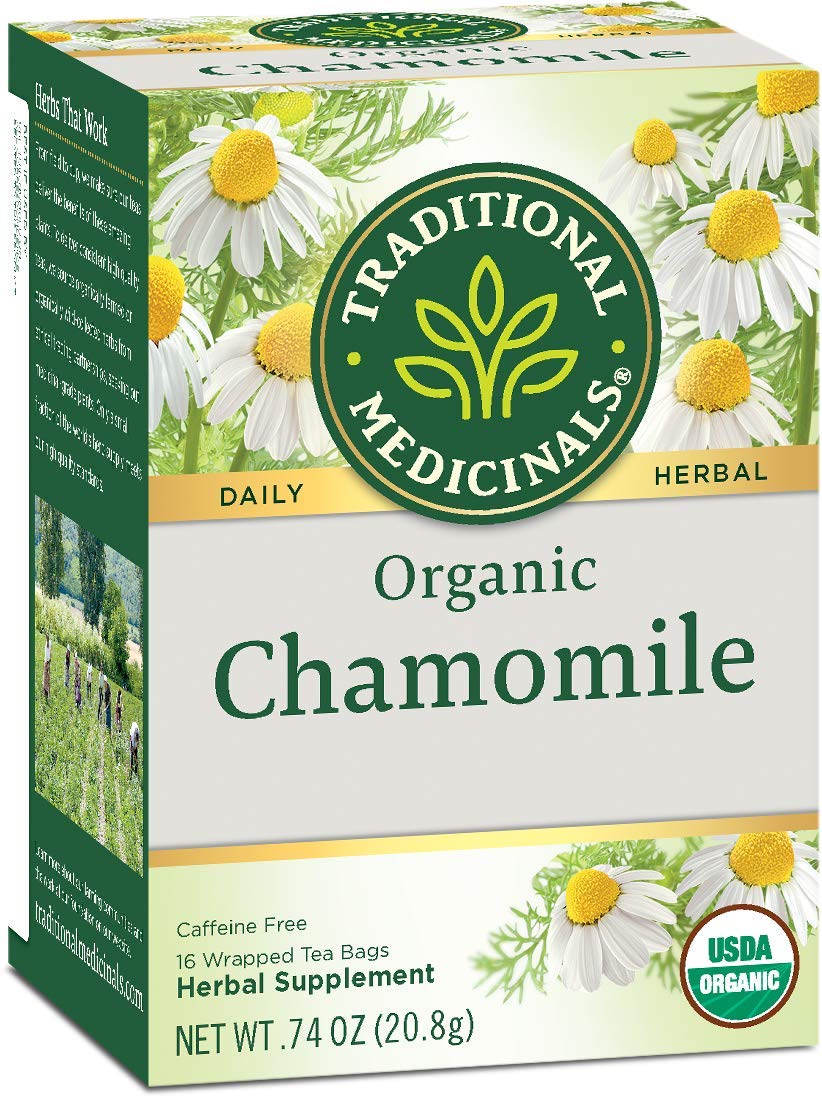 Traditional Medicinals Organic Chamomile Herbal Tea - Caffeine Free - 16 Bags - Case of 6