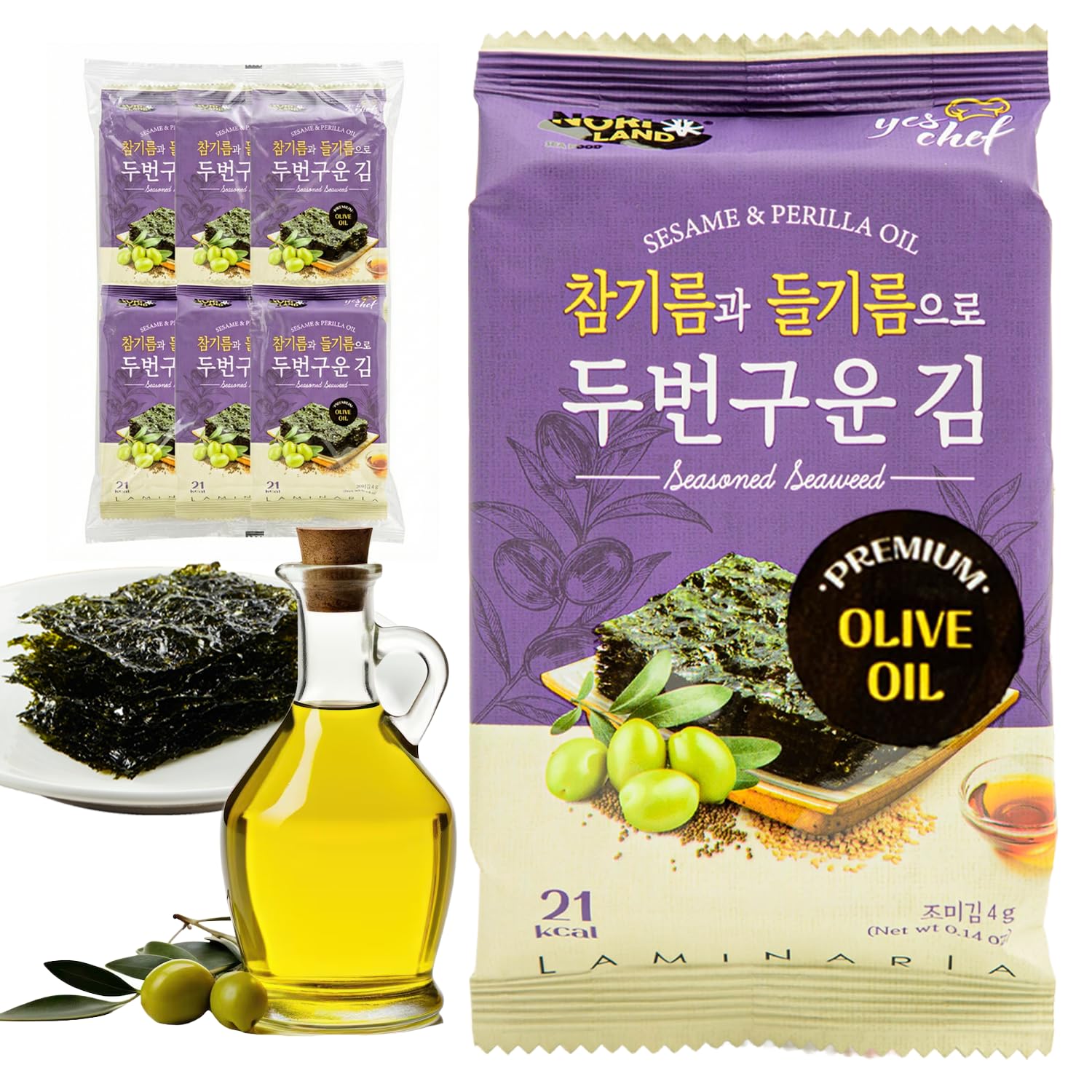 Kims Table Roasted Seaweed Snack - Korean Seasoned Seaweed Sheets, Light & Crispy, Healthy Low Calorie Gluten Free Vegan Snack, 