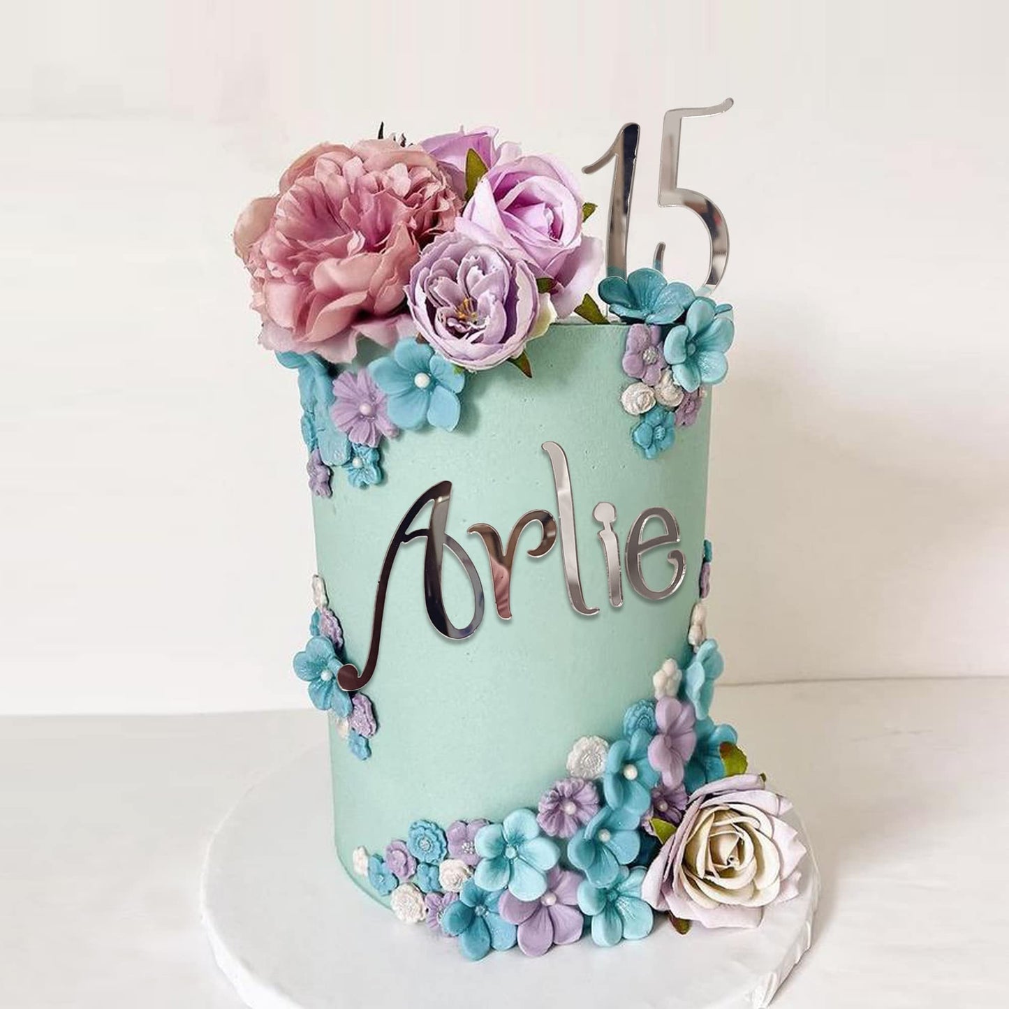 Acrylic Alphanumeric Cake Decoration Diy Cupcake Decoration Silver A-Z Alphanumeric Mirror Silver 0-9 Cake Decoration Pick Perso