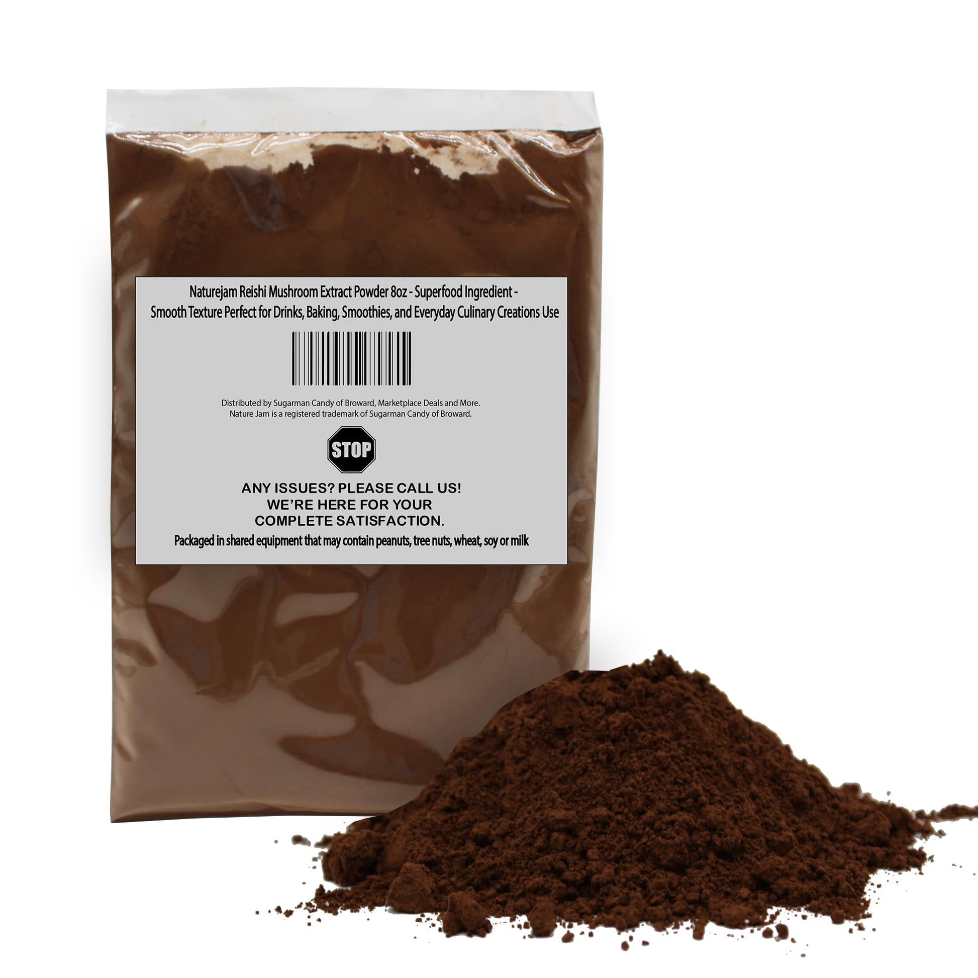Naturejam Reishi Mushroom Extract Powder 8oz - Superfood Ingredient - Smooth Texture Perfect for Drinks, Baking, Smoothies, and 