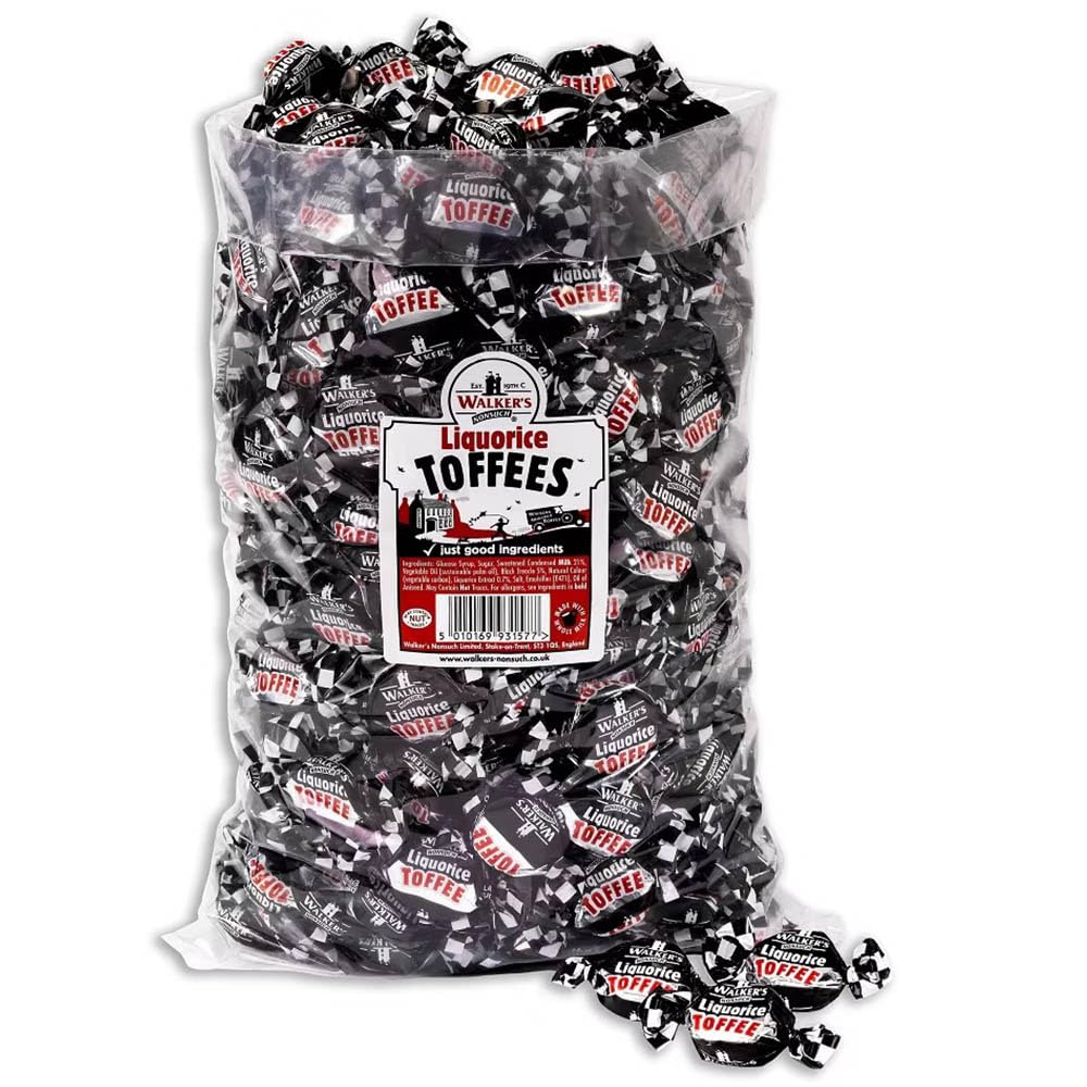 Walkers' Nonsuch Liquorice Toffees Bulk Bag | with Condensed Milk & Black Treacle | Imported from the UK | Traditional British C