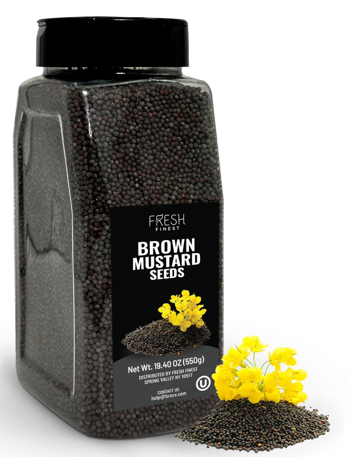 Fresh Finest Brown Mustard Seeds Whole - 550G (19.40Oz)