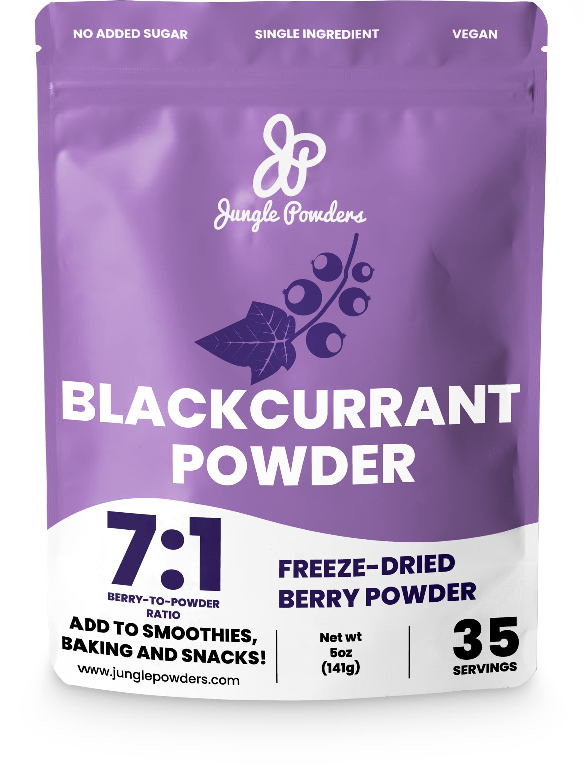 Jungle Powders Black Currant Powder 5 Ounce Bag Freeze Dried Currants Fruit Black Current Tea Juice, Black Currant Jam, Black Cu