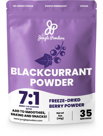 Jungle Powders Black Currant Powder 5 Ounce Bag Freeze Dried Currants Fruit Black Current Tea Juice, Black Currant Jam, Black Cu