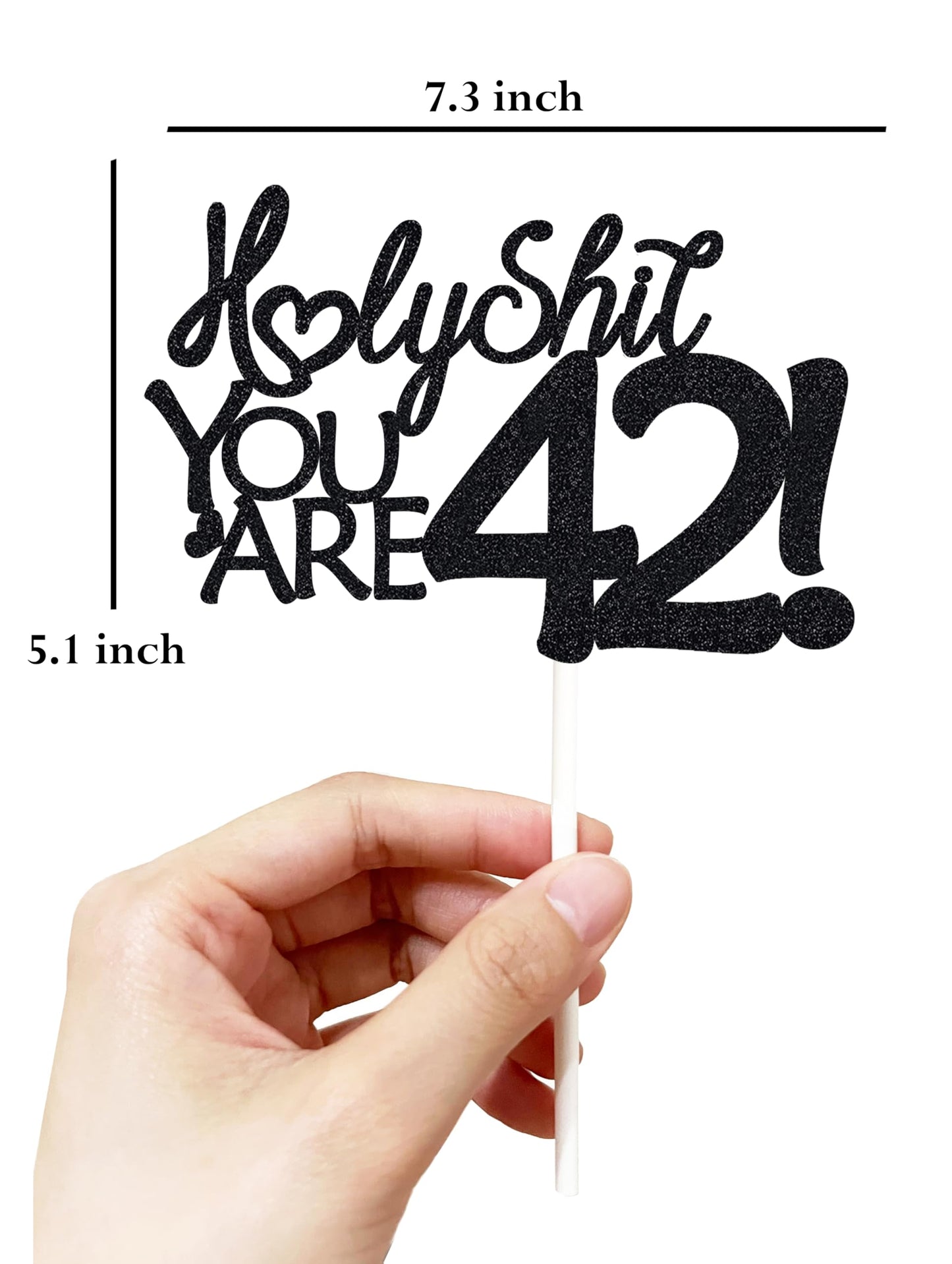 Happy 42Nd Birthday Cake Topper 42 Birthday Cake Toppers-Black Glitter, Funny 42 Cake Topper For Men,42 Cake Decorations For Wom