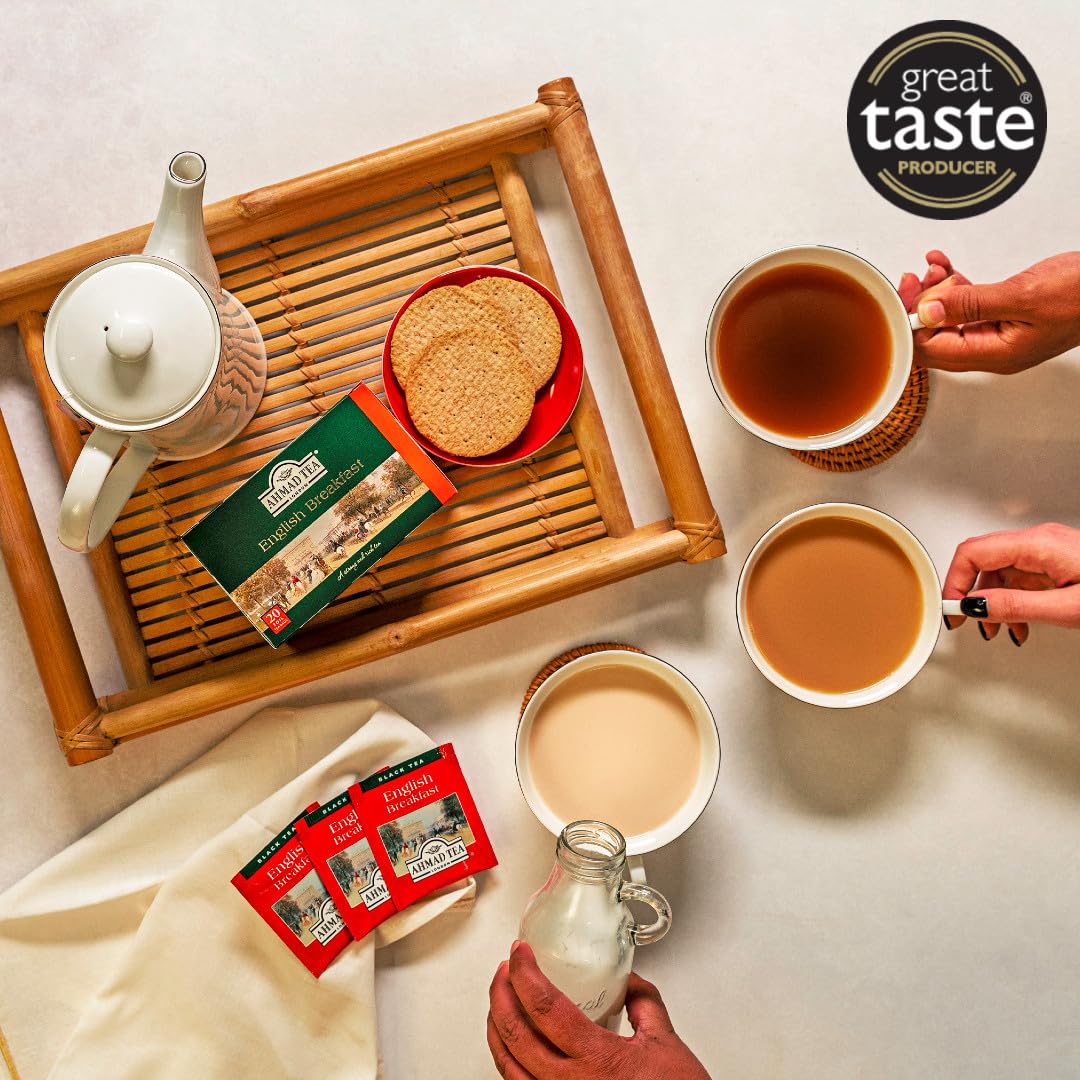 Ahmad Tea Black Tea, English Breakfast Teabags Individually Wrapped In Foil, 100 Ct - Caffeinated & Sugar-Free