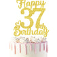 37 Birthday Cake Toppers-Gold Glitter, 37Th Cake Topper For Men,37 Cake Topper For Women, 37Th Birthday Decorations,37Th Birthda