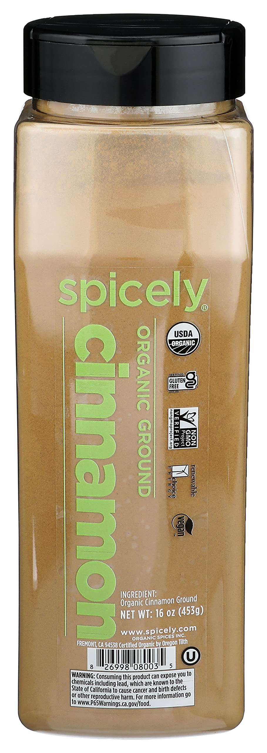 Spicely Organics - Cinnamon Organic Ground - Case Of 2-16 Ounces