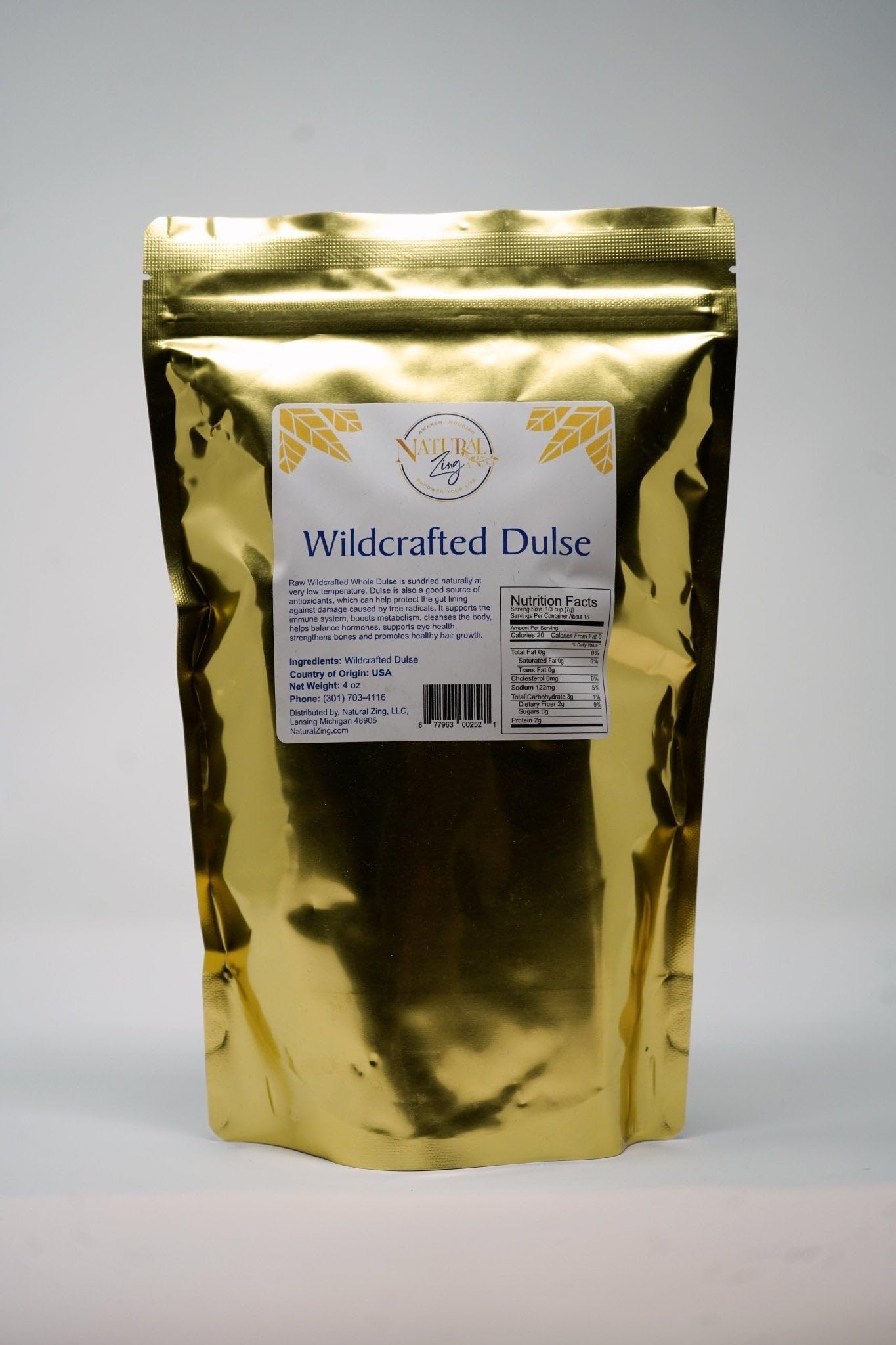 NaturalZing Awaken, Nourish, Empower Your Life Wildcrafted Atlantic Dulse Flakes 16 oz
