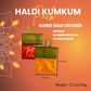 Lovenspire Haldi Kumkum Packets Bulk 100 Pc Handbag Style Mini Packs Enhanced Sindoor And Turmeric Powder Combo - Hindu Thamboolam Set For Indian Wedding Havan Durga Puja Festive Essentials Return Gift