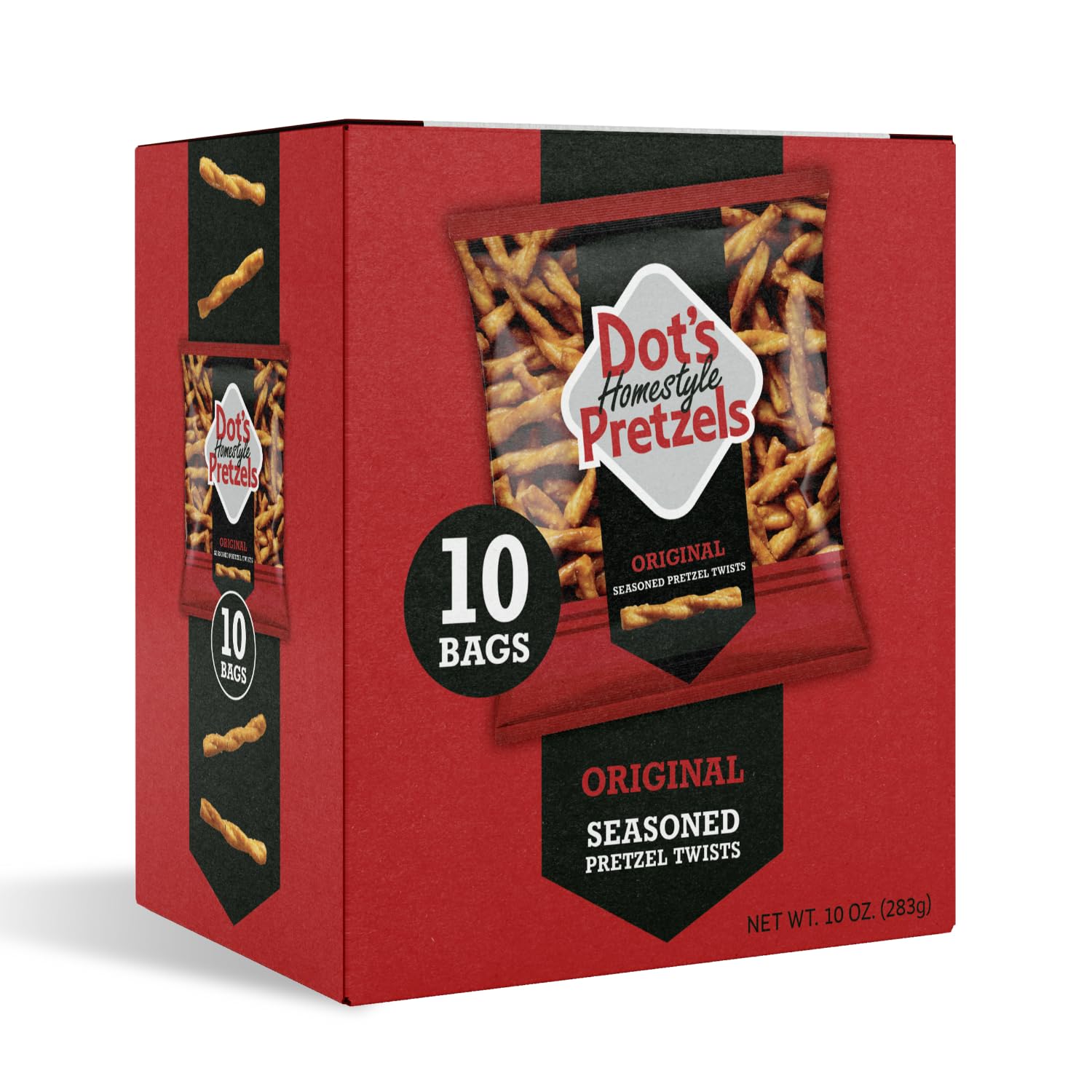 Dots Homestyle Pretzels Original Pretzel Twists, Healthy Kids Snacks, 1oz Bag (10 Count)