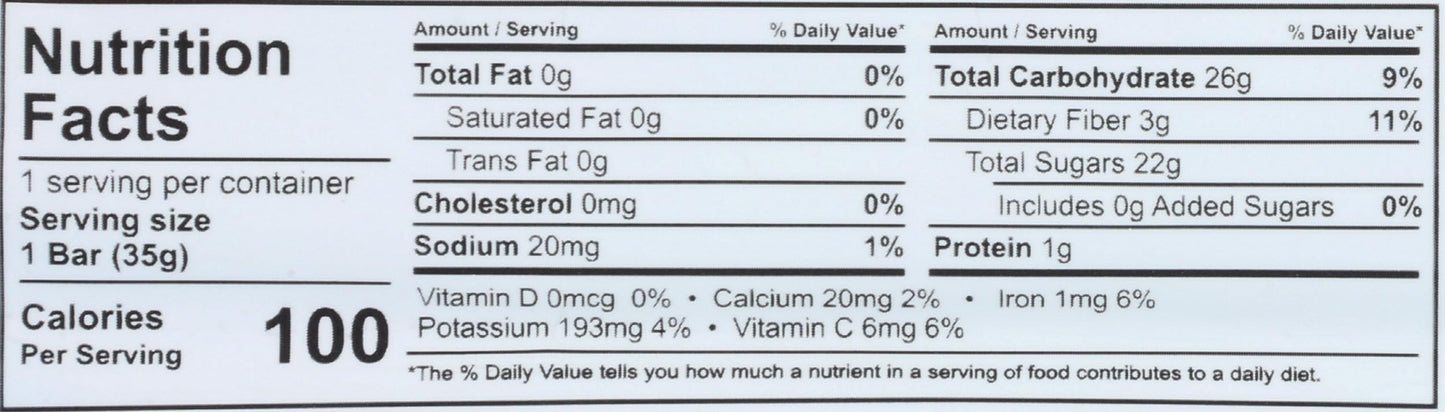 Thats It Apple + Cherry Fruit Bar, 1.2 Ounce, 1 Count, Snack Bar, Gluten-Free, No Added Sugar