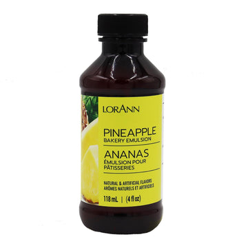 LorAnn Pineapple Bakery Emulsion, 4 oz - Intense Pineapple Flavor Extract for Baking, Cookies, Frosting, Ice Cream, Pineapple Pi