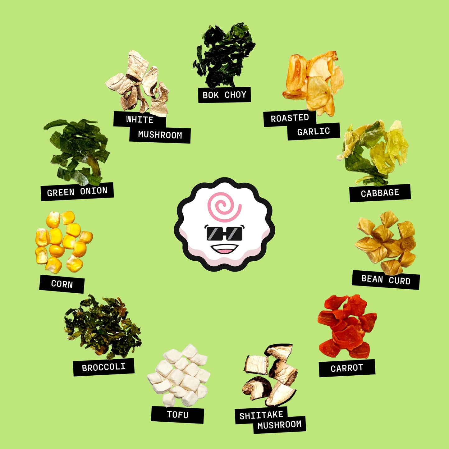 Ramen Bae Dried Ramen Toppings Veggie Mix 14 oz - Ideal for Ramen Dishes