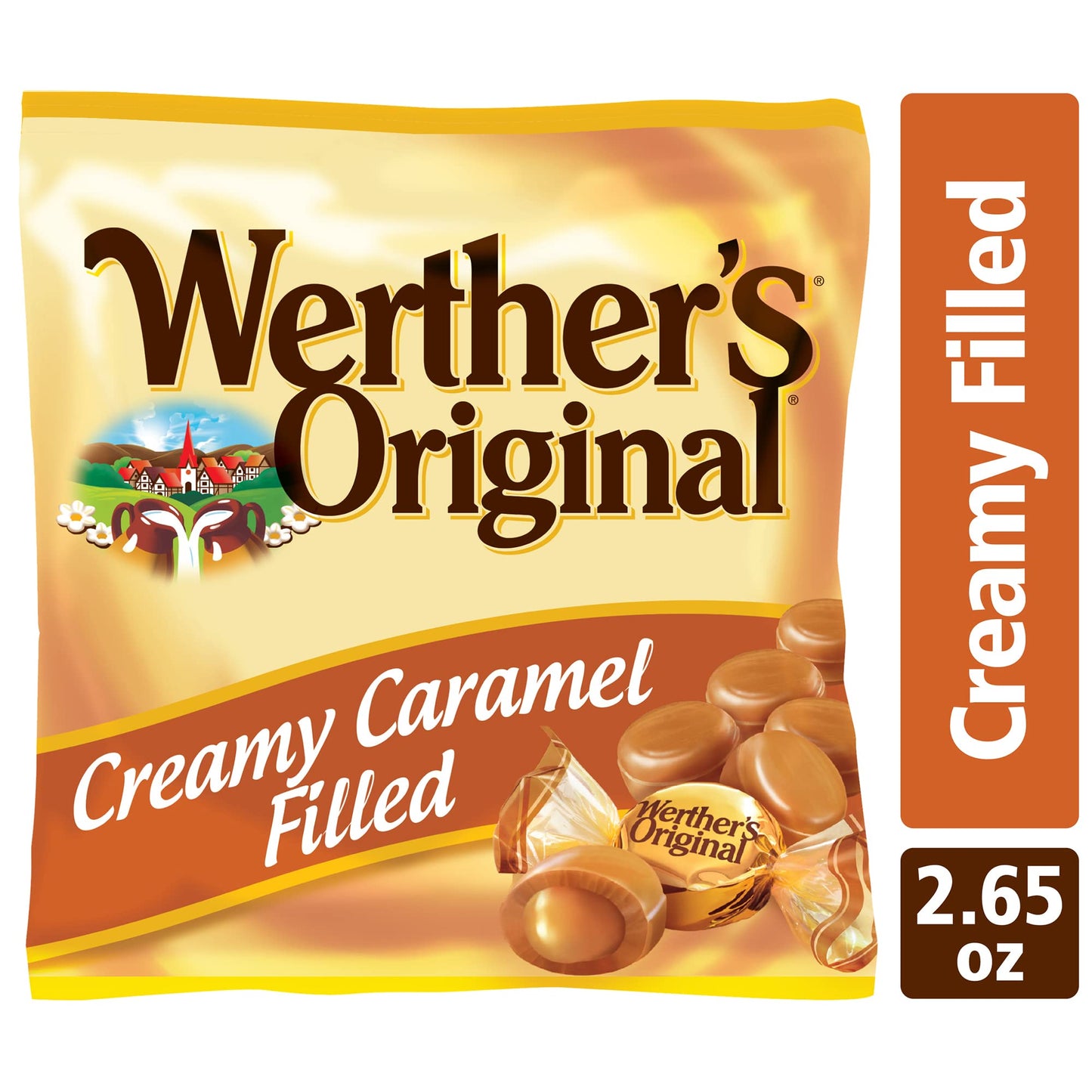 Werther'S Original Creamy Caramel Filled Candy, 2.65 Oz Bags (Pack Of 12)