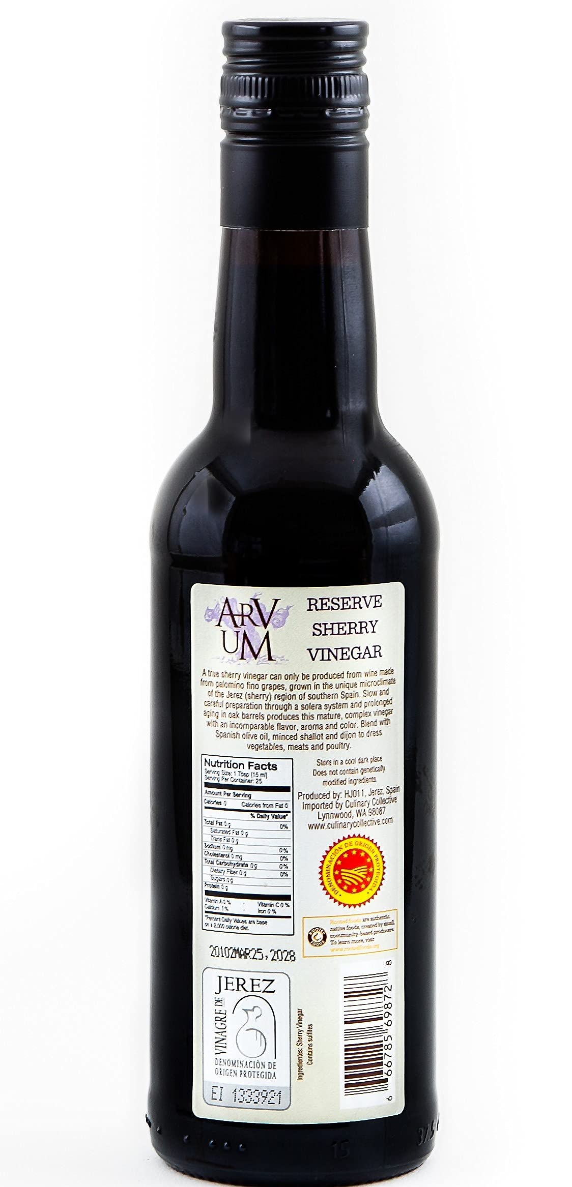 Arvum Sherry Vinegar - Oak Aged, Imported from Spain, 12.75 Fl Oz