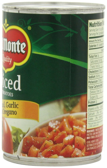 Del Monte Diced Tomatoes Basil, Garlic And Oregano, 14.5-Ounce (Pack Of 8)