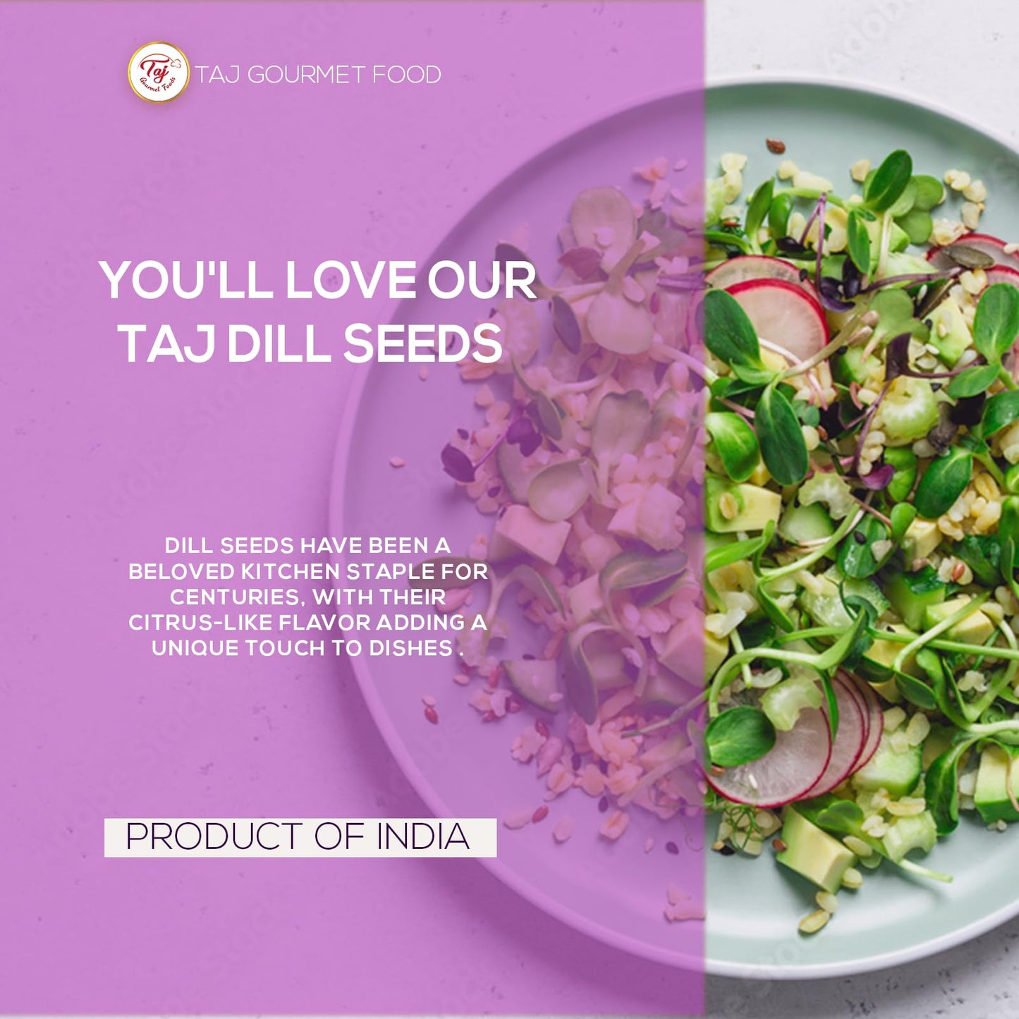 Taj Premium Dill Seeds, Whole, Eneldo, Great For Farming, Adding To Various Meats, Etc. (14 Ounce)