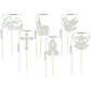 Gyufise Cupcake Toppers, God Bless Theme, Dove Cross Angel, 24 Pack, Silver, Model UKZN0258-SL, Paper Decorations for Parties