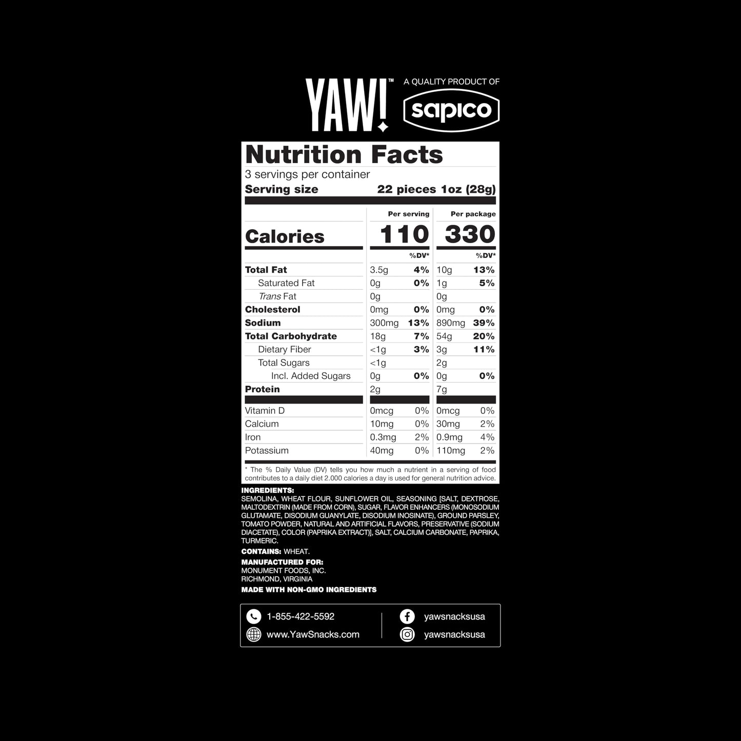 YAW! Baked Baguette Bites, Tomato and Herb Flavor, Non-GMO, 3 Pack (9oz)