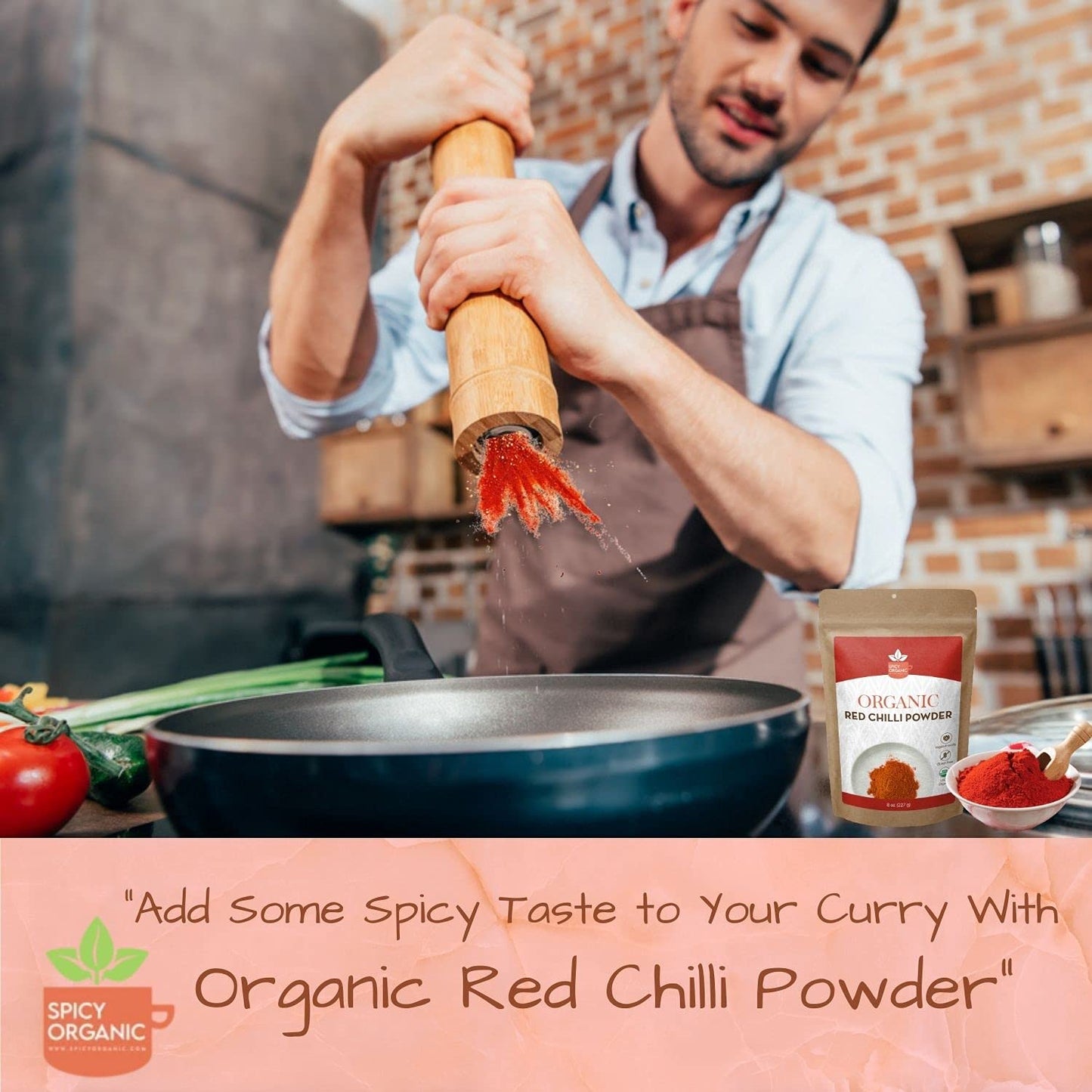 Spicy Organic Red Chili Powder - Usda Certified Organic, Non-Gmo - Perfect For Adding A Smoky, Spicy Flavor To Soups, Stews, Chi